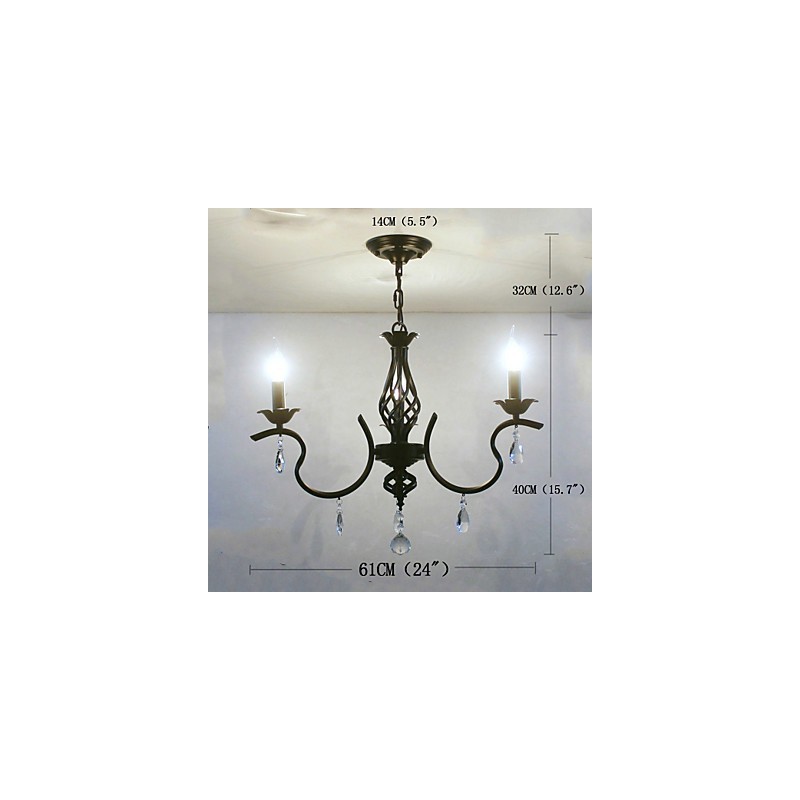 Lustre de cristal estilo europeu Lustre pequeno Lâmpadas criativas simples