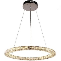 Anel de cristal pingente luz moderna lustre de cristal luzes de teto luminárias internas reguláveis com controle remoto