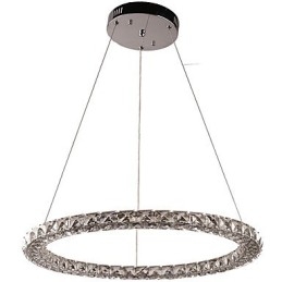 Anel de cristal pingente luz moderna lustre de cristal luzes de teto luminárias internas reguláveis com controle remoto
