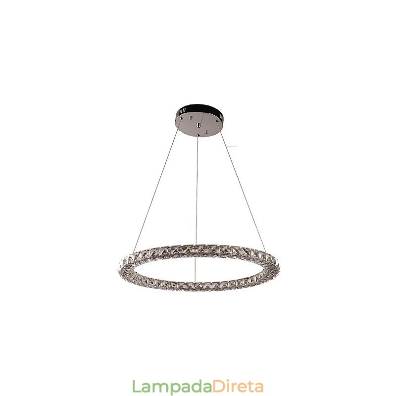 Anel de cristal pingente luz moderna lustre de cristal luzes de teto luminárias internas reguláveis com controle remoto