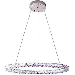 Anel de cristal pingente luz moderna lustre de cristal luzes de teto luminárias internas reguláveis com controle remoto