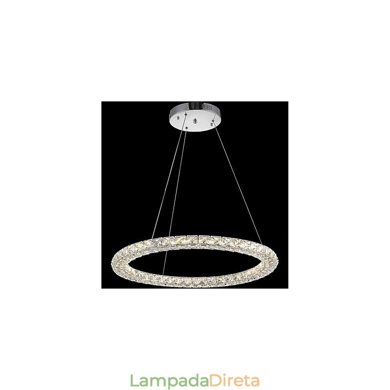 Anel de cristal pingente luz moderna lustre de cristal luzes de teto luminárias internas reguláveis com controle remoto