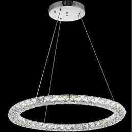 Anel de cristal pingente luz moderna lustre de cristal luzes de teto luminárias internas reguláveis com controle remoto