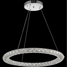 Anel de cristal pingente luz moderna lustre de cristal luzes de teto luminárias internas reguláveis com controle remoto