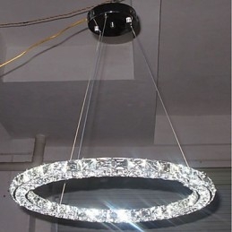 Anel de cristal pingente luz moderna lustre de cristal luzes de teto luminárias internas reguláveis com controle remoto
