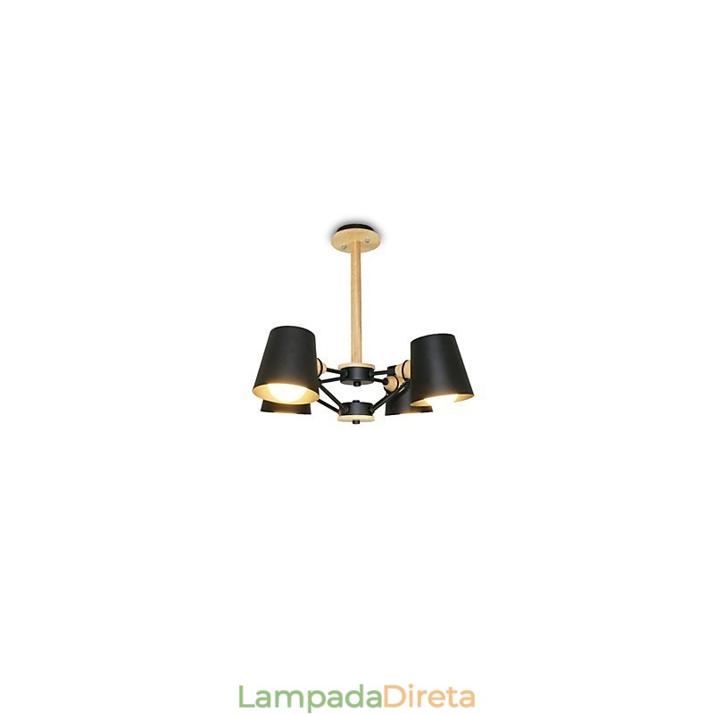 4 Luz Multi Cores Macaron Madeira Vintage Pintura Característica Lustre de Metal