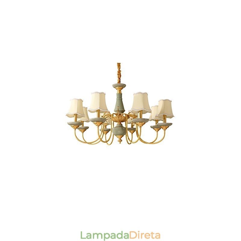 Lustre todo em cobre Lustre decorativo em jade KP8