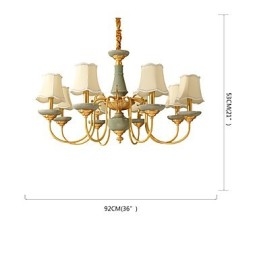 Lustre todo em cobre Lustre decorativo em jade KP8