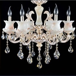 Luminária pendente de cristal de vela de liga de zinco estilo europeu
