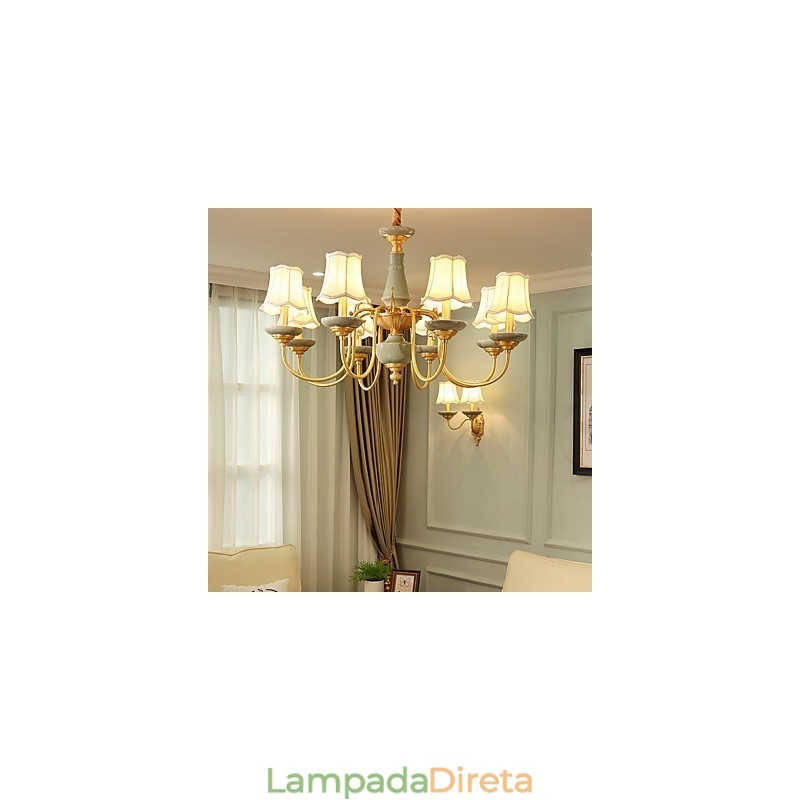 Lustre todo em cobre Lustre decorativo em jade KP8