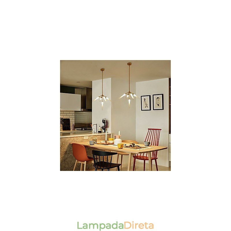 Lustre moderno e contemporâneo personalizado estilo mini de 5 luzes
