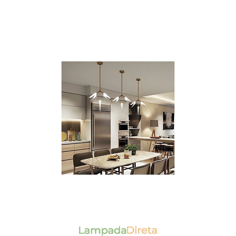 Lustre moderno e contemporâneo personalizado estilo mini de 5 luzes