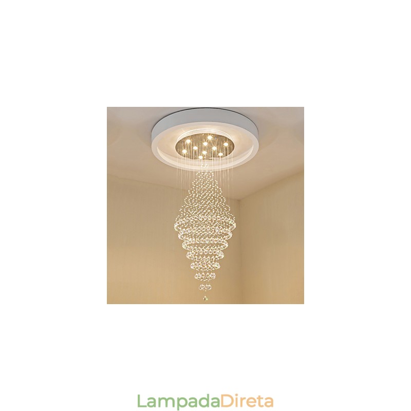 Luminária pendente de cristal contemporânea para teto, lustre moderno, iluminação suspensa para casa, luminárias, lustre