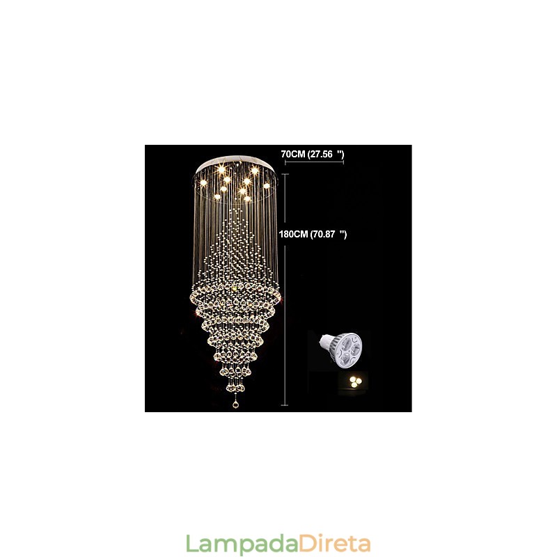 Luminária pendente de cristal contemporânea para teto, lustre moderno, iluminação suspensa para casa, luminárias, lustre