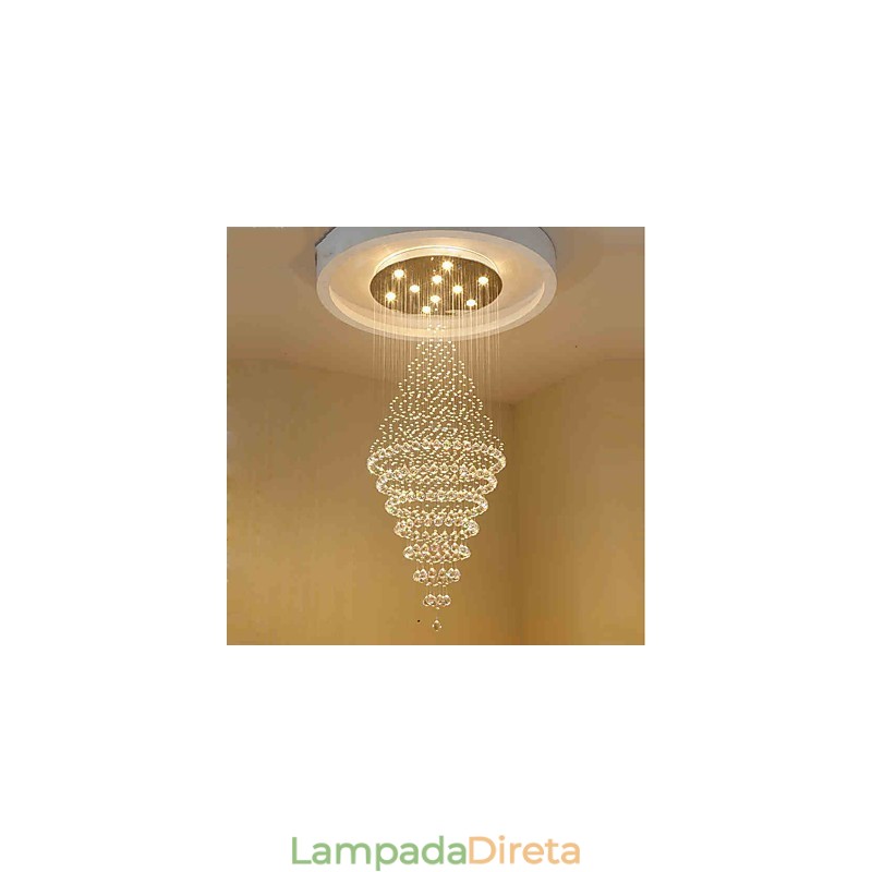 Luminária pendente de cristal contemporânea para teto, lustre moderno, iluminação suspensa para casa, luminárias, lustre