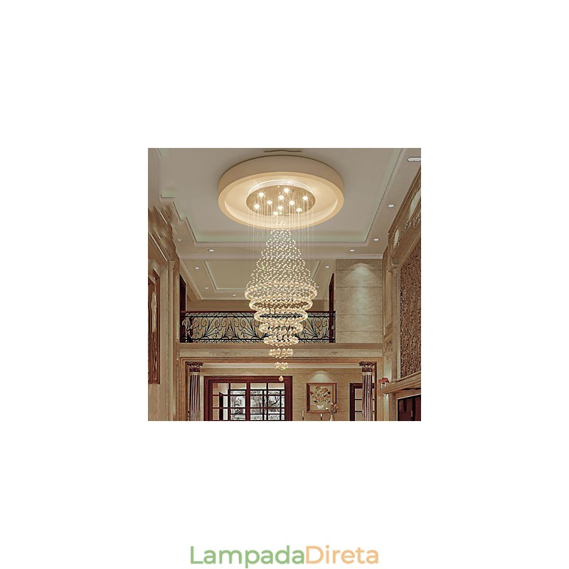 Luminária pendente de cristal contemporânea para teto, lustre moderno, iluminação suspensa para casa, luminárias, lustre