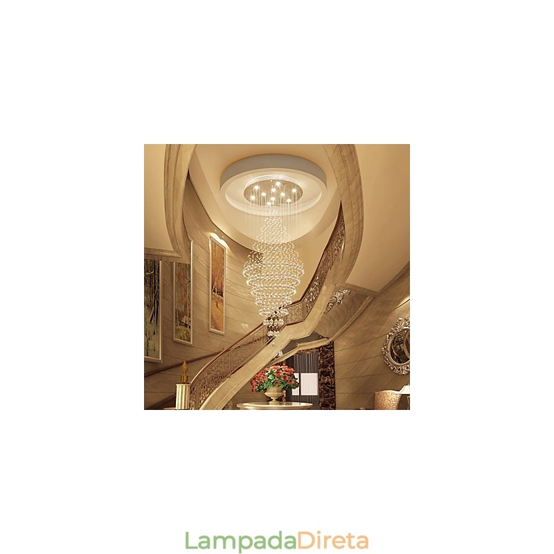 Luminária pendente de cristal contemporânea para teto, lustre moderno, iluminação suspensa para casa, luminárias, lustre