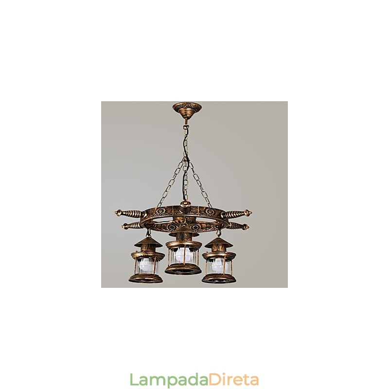 Lustre de metal rústico estilo chalé vintage retrô country globo pintura característica para designers de estilo mini