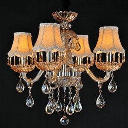 Lustre Cristal Retro Vidro 4 Luzes