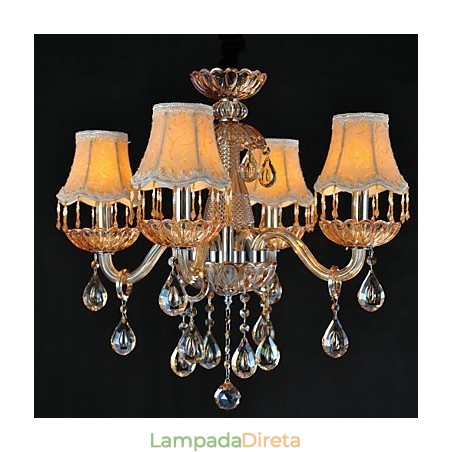 Lustre Cristal Retro Vidro 4 Luzes Lustre Cristal Retro Vidro 4 Luzes