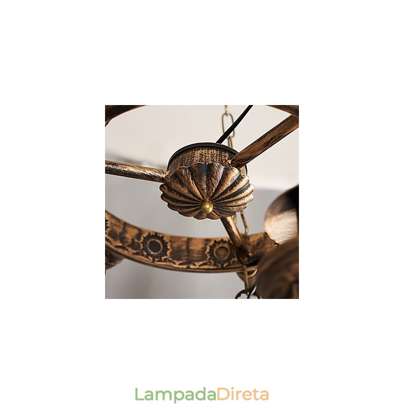 Lustre de metal rústico estilo chalé vintage retrô country globo pintura característica para designers de estilo mini