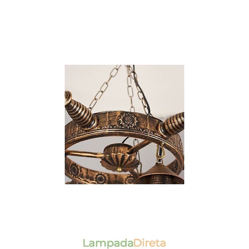 Lustre de metal rústico estilo chalé vintage retrô country globo pintura característica para designers de estilo mini