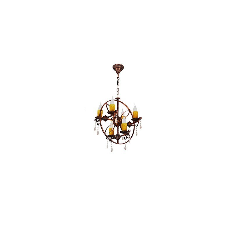 Lustre de metal rústico estilo chalé vintage retrô country globo pintura característica para designers de estilo mini