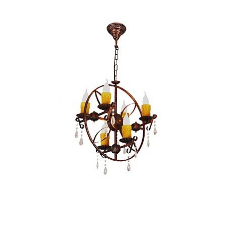 Lustre de metal rústico estilo chalé vintage retrô country globo pintura característica para designers de estilo mini Lustre de metal rústico estilo chalé vintage retrô country globo pintura característica para designers de estilo mini