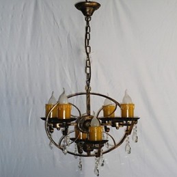 Lustre de metal rústico estilo chalé vintage retrô country globo pintura característica para designers de estilo mini