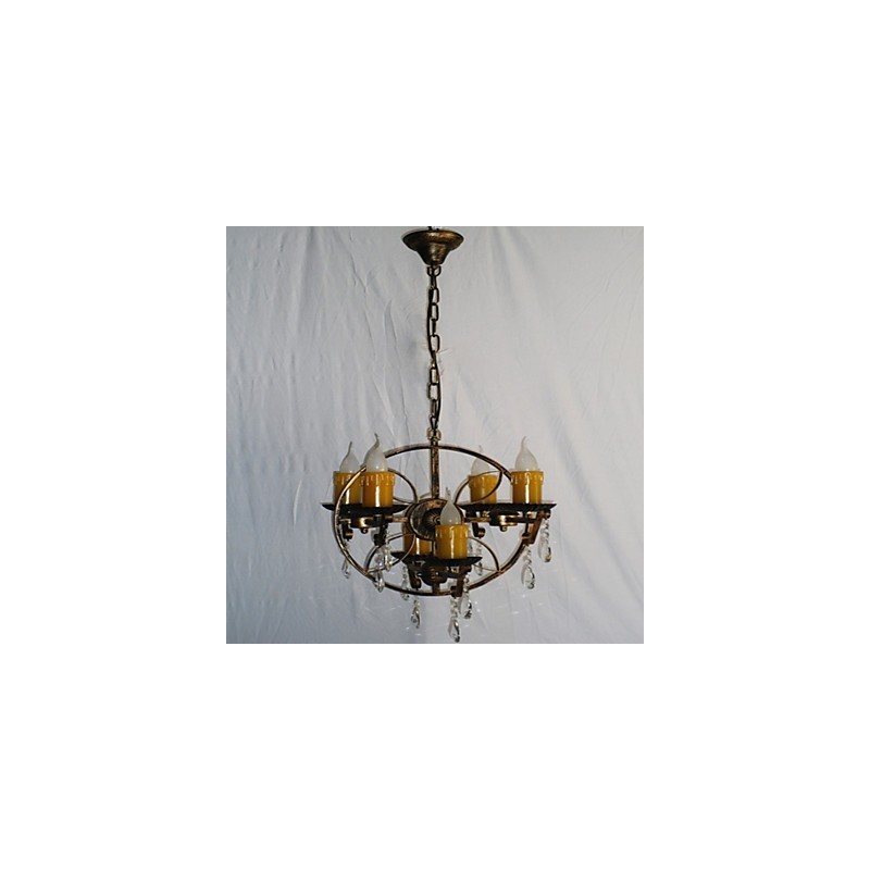 Lustre de metal rústico estilo chalé vintage retrô country globo pintura característica para designers de estilo mini