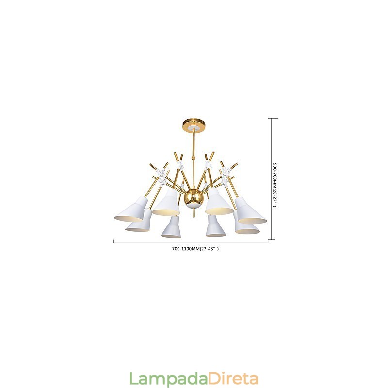 Lustre de arte personalizado com direção ajustável, luminária de lustre N