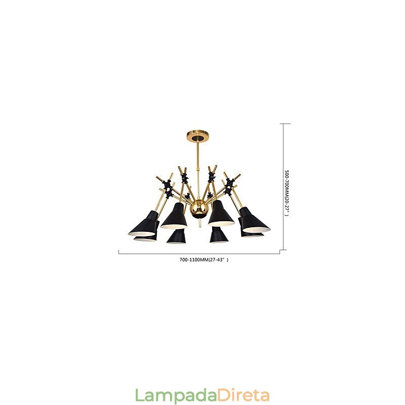 Lustre de arte personalizado com direção ajustável, luminária de lustre N