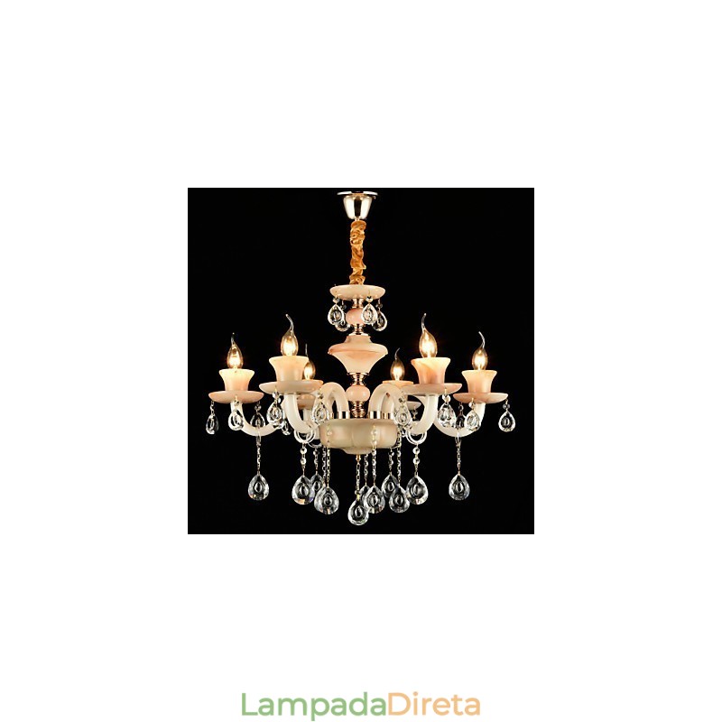 Recurso tradicional clássico galvanizado para lustre de metal estilo mini cristal