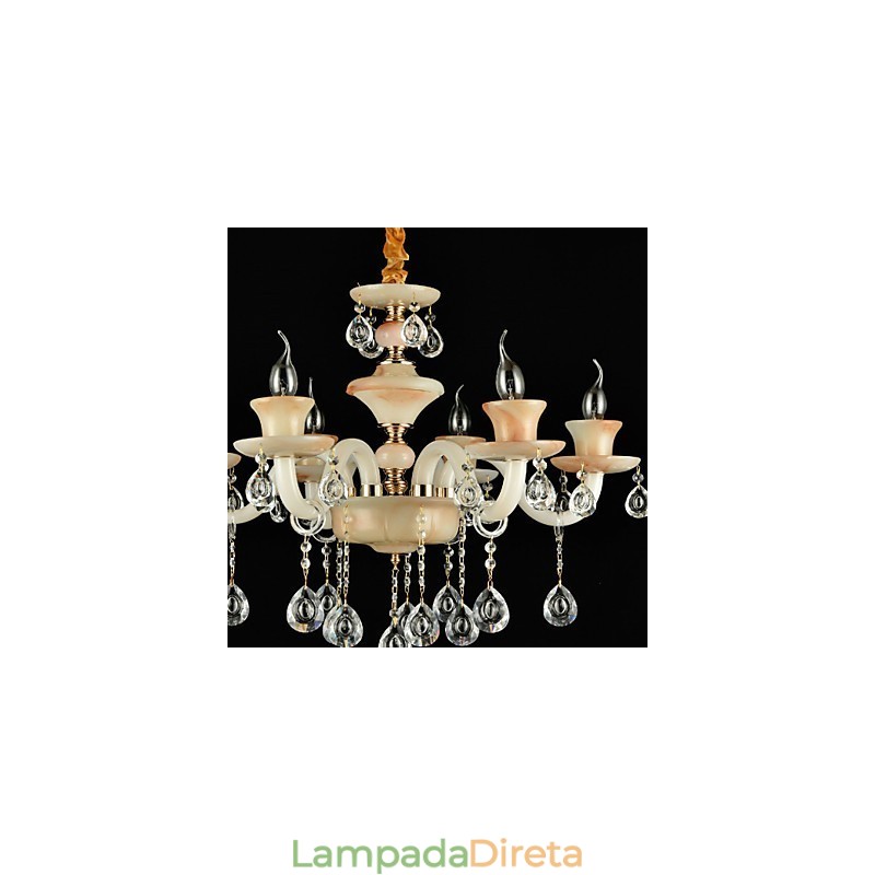 Recurso tradicional clássico galvanizado para lustre de metal estilo mini cristal