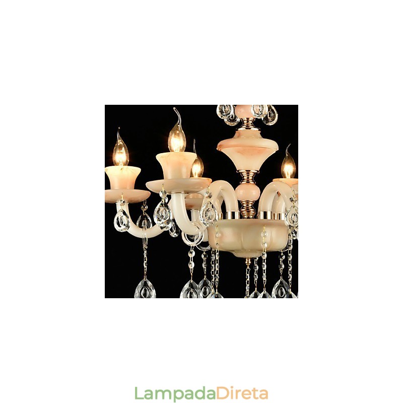 Recurso tradicional clássico galvanizado para lustre de metal estilo mini cristal