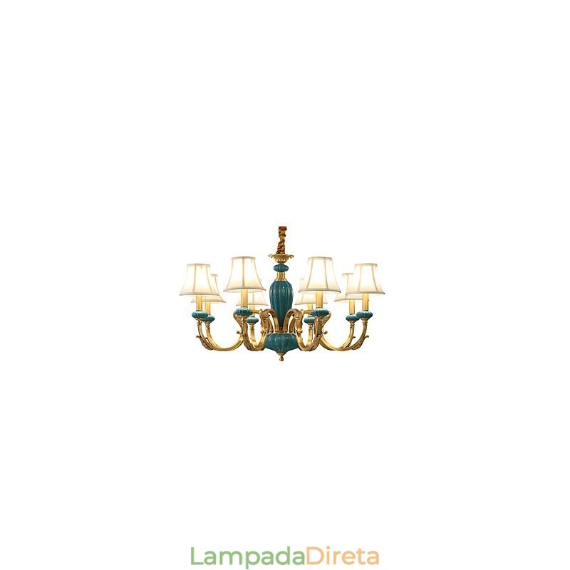 Lustre todo em cobre Lustre decorativo em jade KP