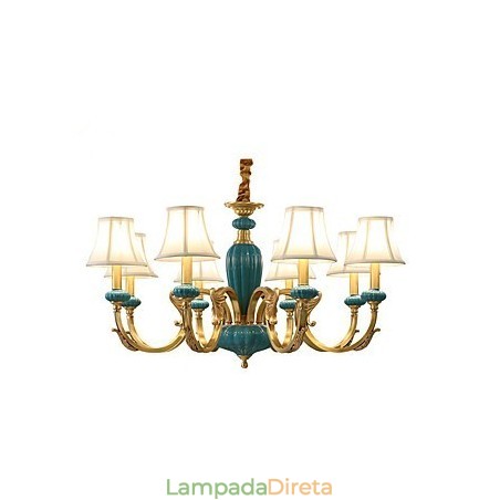 Lustre todo em cobre Lustre decorativo em jade KP Lustre todo em cobre Lustre decorativo em jade KP