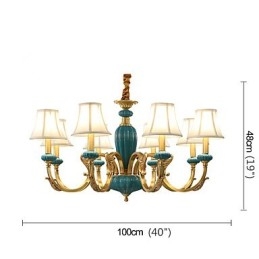 Lustre todo em cobre Lustre decorativo em jade KP