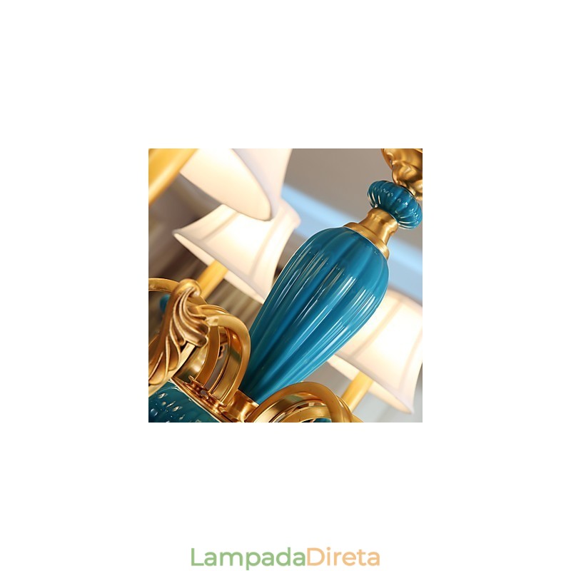 Lustre todo em cobre Lustre decorativo em jade KP