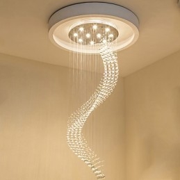 Moderno Cristal Teto Pendente Luz Interior Lustre Casa Pendurado Iluminação Lustre Lâmpadas Luminárias 3W Lâmpadas BRANCAS QUENTES