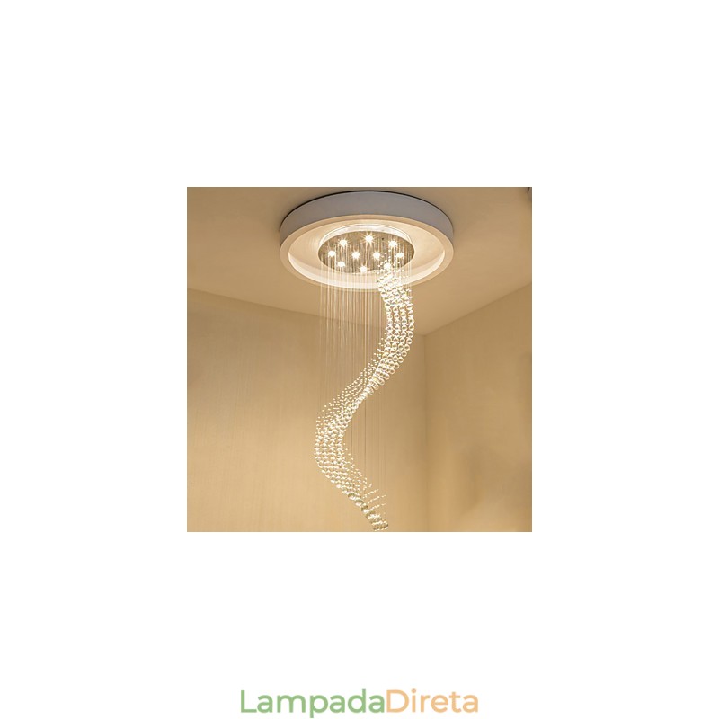 Moderno Cristal Teto Pendente Luz Interior Lustre Casa Pendurado Iluminação Lustre Lâmpadas Luminárias 3W Lâmpadas BRANCAS QUENTES