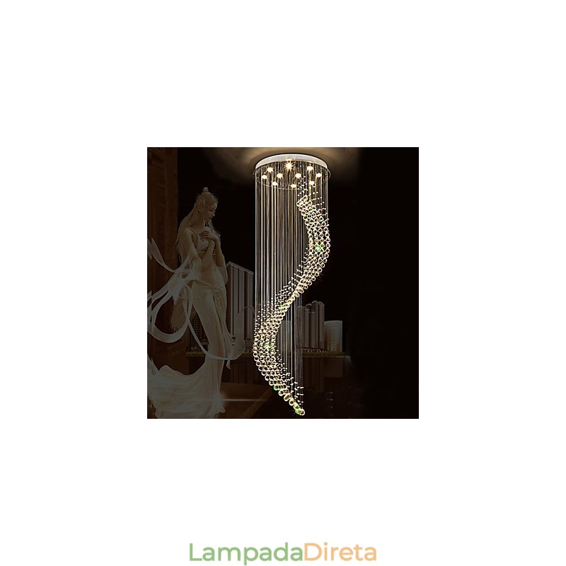 Moderno Cristal Teto Pendente Luz Interior Lustre Casa Pendurado Iluminação Lustre Lâmpadas Luminárias 3W Lâmpadas BRANCAS QUENTES