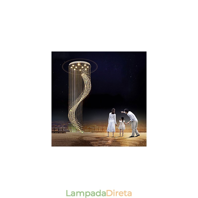 Moderno Cristal Teto Pendente Luz Interior Lustre Casa Pendurado Iluminação Lustre Lâmpadas Luminárias 3W Lâmpadas BRANCAS QUENTES