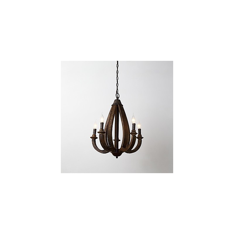 Pintura Vintage Recurso Mini Estilo Madeira Bambu Lustre Lâmpada Decorar Luminária Pendente