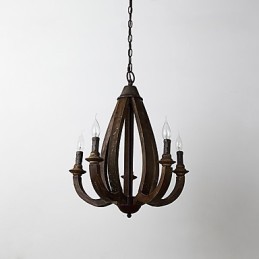 Pintura Vintage Recurso Mini Estilo Madeira Bambu Lustre Lâmpada Decorar Luminária Pendente