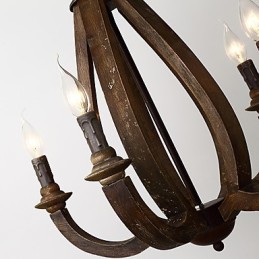 Pintura Vintage Recurso Mini Estilo Madeira Bambu Lustre Lâmpada Decorar Luminária Pendente