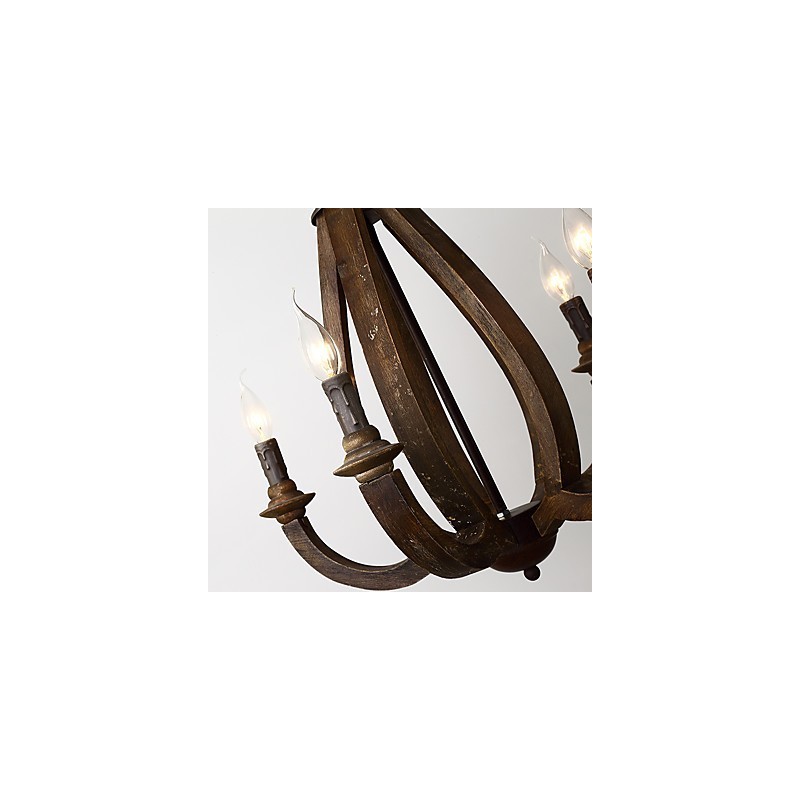 Pintura Vintage Recurso Mini Estilo Madeira Bambu Lustre Lâmpada Decorar Luminária Pendente