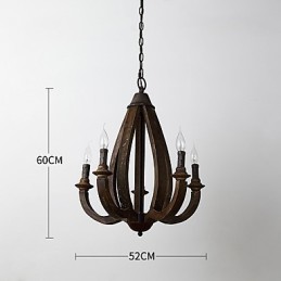 Pintura Vintage Recurso Mini Estilo Madeira Bambu Lustre Lâmpada Decorar Luminária Pendente