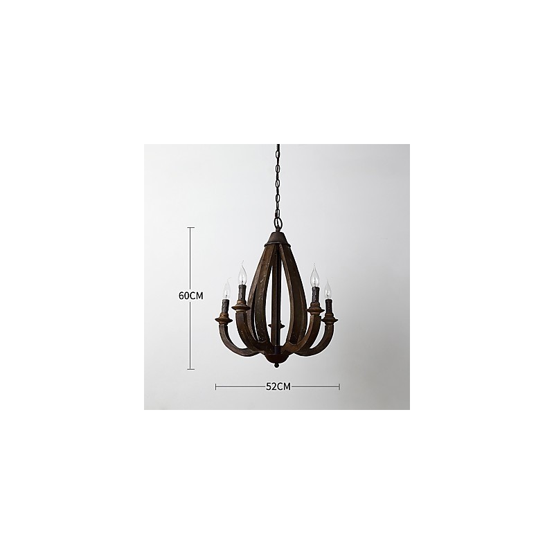 Pintura Vintage Recurso Mini Estilo Madeira Bambu Lustre Lâmpada Decorar Luminária Pendente