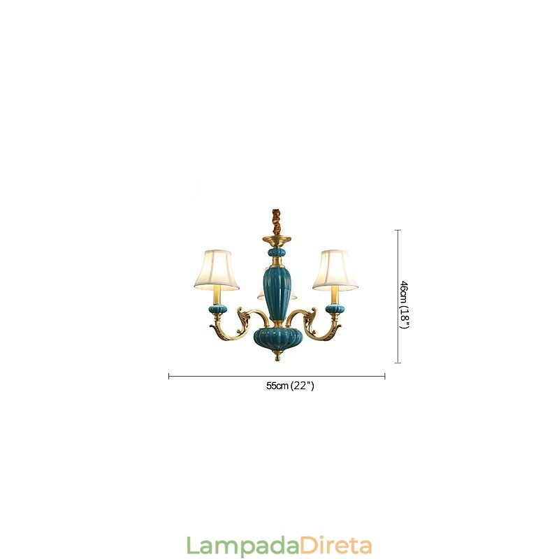 Lustre todo em cobre Lustre decorativo jade OP